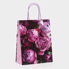 Пакет подарочный крафтовый «Розы», 25×22×11 см - Фото 2