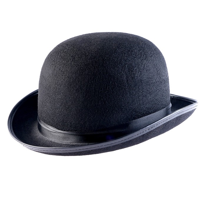 Шляпа котелок, фетр, черный, р. 56–58 - Фото 1