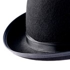 Шляпа котелок, фетр, черный, р. 56–58 - Фото 4
