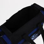 Сумка спортивная, отдел на молнии, 3 наружных кармана, длинный ремень, цвет чёрный/синий - Фото 3