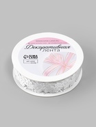 Лента фигурная «Ветви с цветами», 20 мм, 9±0.5 м, белая - Фото 2