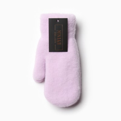 Варежки меховые женские MINAKU гладкие, размер 22 см, сиреневый