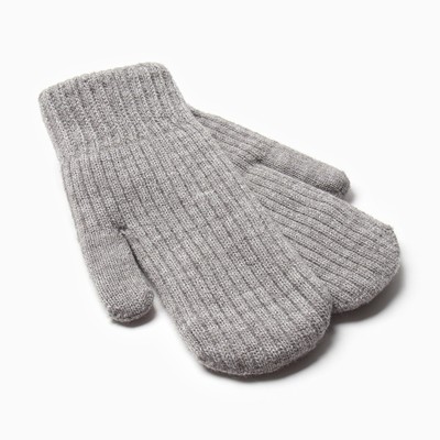 Варежки женские меховые MINAKU в рубчик, размер 22 см, серые