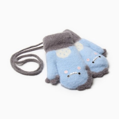 Варежки детские MINAKU «Динозавр», 13 см, голубые
