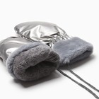 Варежки женские на иск.меху MINAKU Блеск 24 см серый - фото 22557343