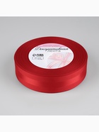 Лента декоративная, репсовая/атласная, 25 мм, 18 ± 1 м, цвет красный - Фото 3