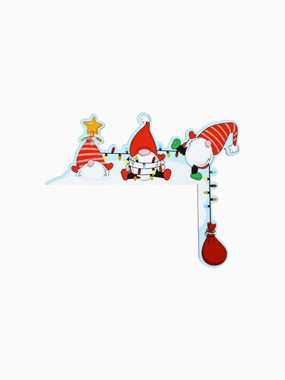 Новогодний декор на раму двери «Гномы», 25.5×20.4 см