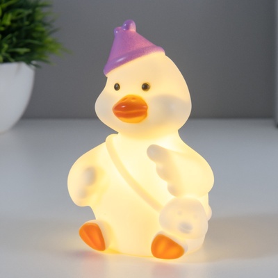 Фигурка световая RISALUX «Утя», LED-ночник, 1 Вт, 3×LR44, белый, 8×4.4×12 см