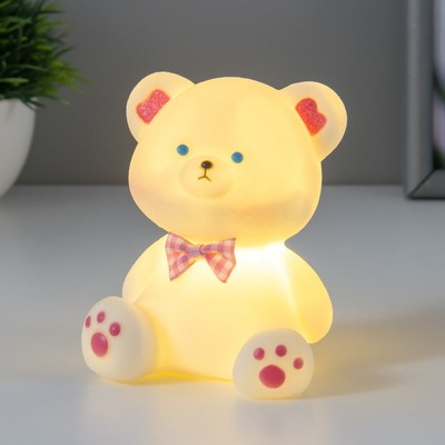 Фигурка светящаяся RISALUX «Мишенька», LED-ночник, 1 Вт 3×LR44, белый, 7×5×10 см