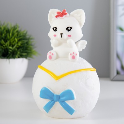 Фигурка светящаяся RISALUX «Лисичка на луне», LED-ночник, 1 Вт, 3×LR44, белый, 10×10×16 см