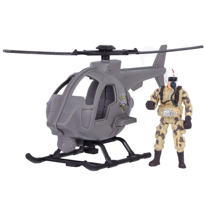 Игровой набор вертолёт с фигуркой пилота и «Карманный герой»