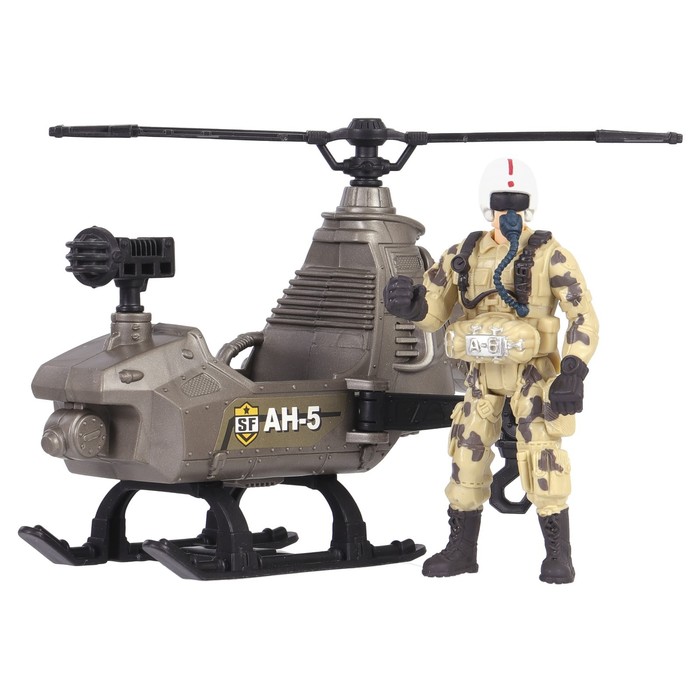 Игровой набор лёгкий вертолёт с фигуркой пилота и «Карманный герой»