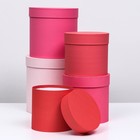 Набор шляпных коробок 5 в 1" Розовый" , 23 х23 - 15 х 15 см - фото 45459006