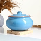 Супница "Вятская" с деревянной подставкой, 2,5л, голубой - фото 10881080