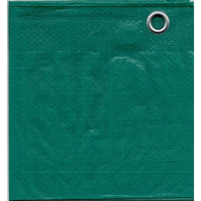 Тент, усиленный край, 3 × 2 м, плотность 90 г/м², люверсы шаг 1 м, зелёный/серебристый