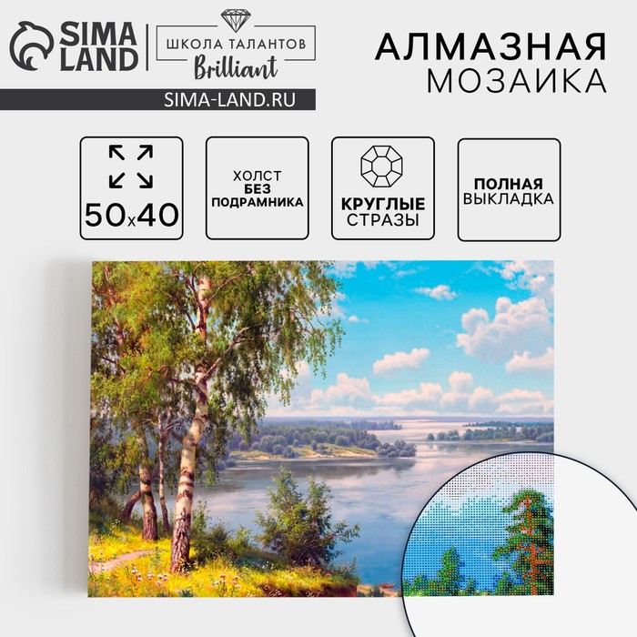 

Алмазная мозаика с полным заполнением на холсте «Березки», 40 х 50 см
