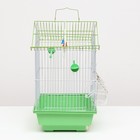 Клетка для птиц укомплектованная Bd-1/1d, 30 х 23 х 39 см, зелёная - фото 24687958