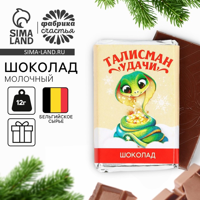 УЦЕНКА Шоколад молочный 12 гр с предсказанием "Талисман удачи" - Фото 1