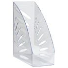 Лоток для бумаг Стамм «Лидер», А4, вертикальный, 1 отделение, прозрачный, ширина 70 мм - Фото 1