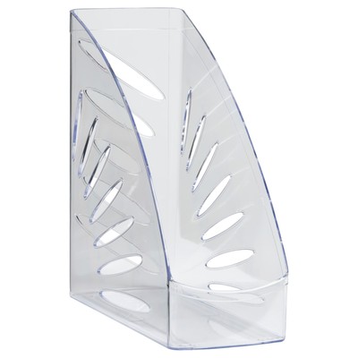 Лоток для бумаг Стамм «Лидер», А4, вертикальный, 1 отделение, прозрачный, ширина 70 мм