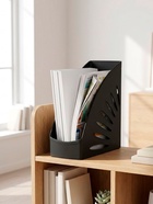 Лоток для бумаг Стамм «Тропик», А4, вертикальный, 1 отделение, чёрный, ширина 110 мм - Фото 3