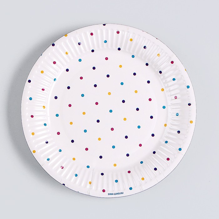 Тарелка бумажная «Горошек», 18 см 9796352