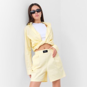 Костюм женский (рубашка и шорты) MIST Summer time, размер 42, желтый