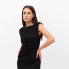 Платье женское с драпировкой MIST Summer time, черный, р.48 - Фото 4