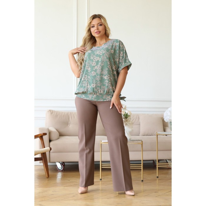 Блуза женская, размер 62, цвет зелёный 65834