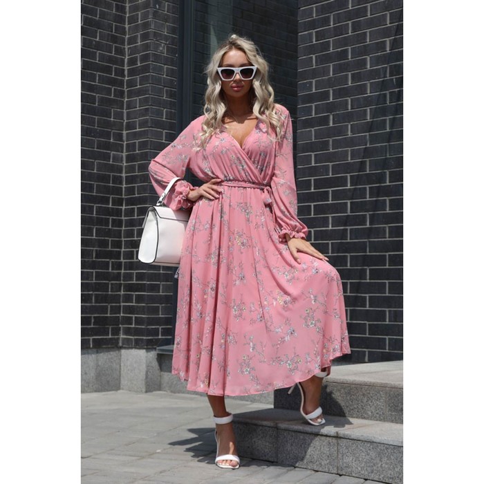 Платье женское, размер 46, цвет розовый - Фото 1