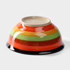 Салатник керамический Доляна «Индия», 450 мл, d=14 см, цвет оранжевый - Фото 3