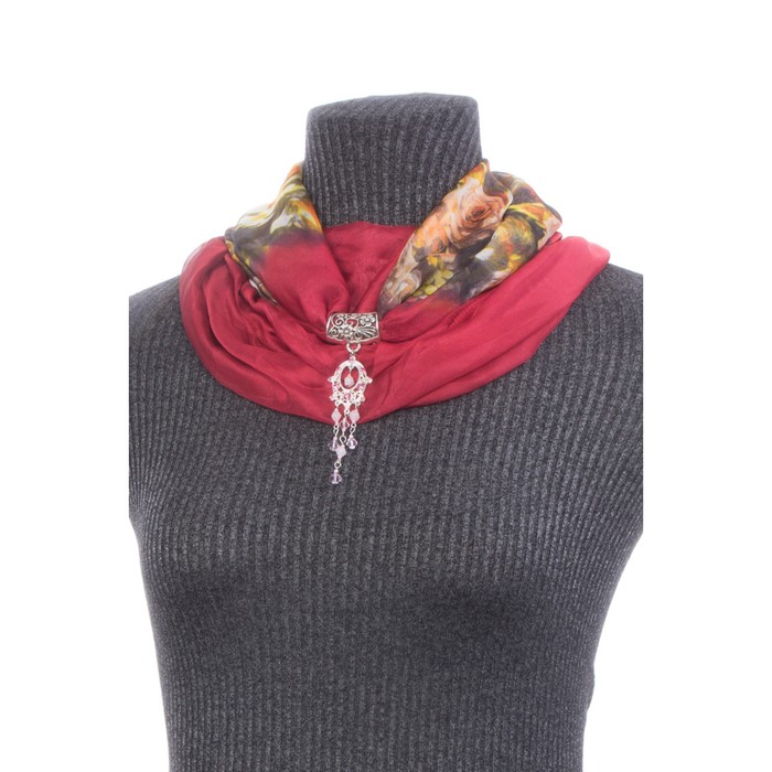 Шарф женский, цвет бордовый - Фото 1