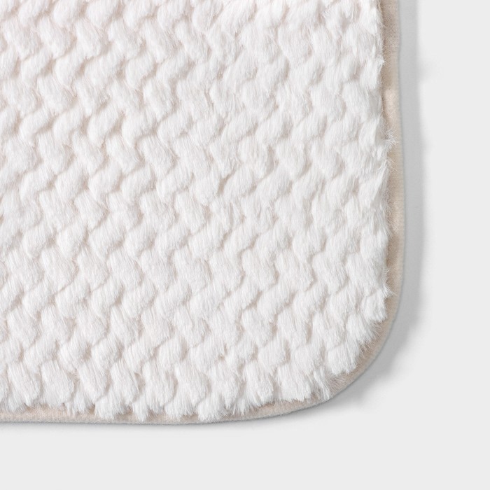 Набор ковриков для ванны и туалета SAVANNA "Луи" 2 шт (50х80, 40х50 см), цвет светло-бежевый