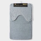 Коврики для ванной и туалета SAVANNA «Луи», 2 шт: 50×80 см, 40×50 см, цвет голубой 9643331 - фото 847646
