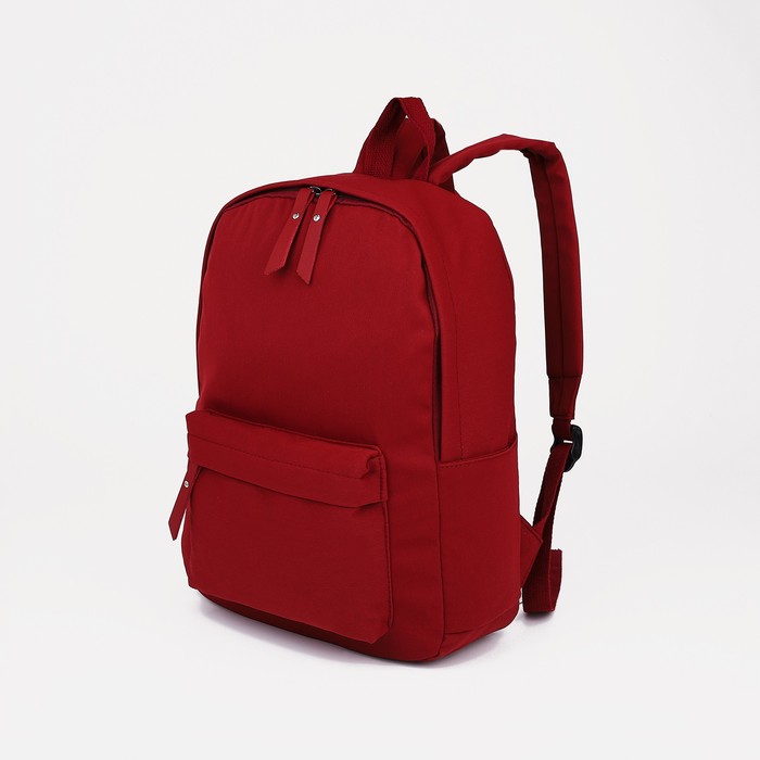 Рюкзак молодёжный из текстиля, 4 кармана, цвет бордовый - Фото 1