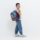 Рюкзак детский на молнии, 1 наружный карман, вставка МИКС, цвет разноцветный/красный - Фото 3