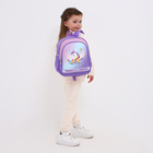Рюкзак детский на молнии, 3 наружных кармана, цвет фиолетовый - фото 321452723