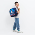 Рюкзак детский на молнии, 3 наружных кармана, цвет синий - фото 321592794