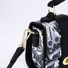 Сумка-мессенджер на застёжке, цвет чёрный/белый - фото 24292680