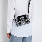Сумка-мессенджер на застёжке, цвет чёрный/белый - фото 24292683