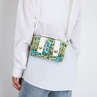 Сумка-мессенджер на молнии, цвет зелёный/белый - фото 23253231