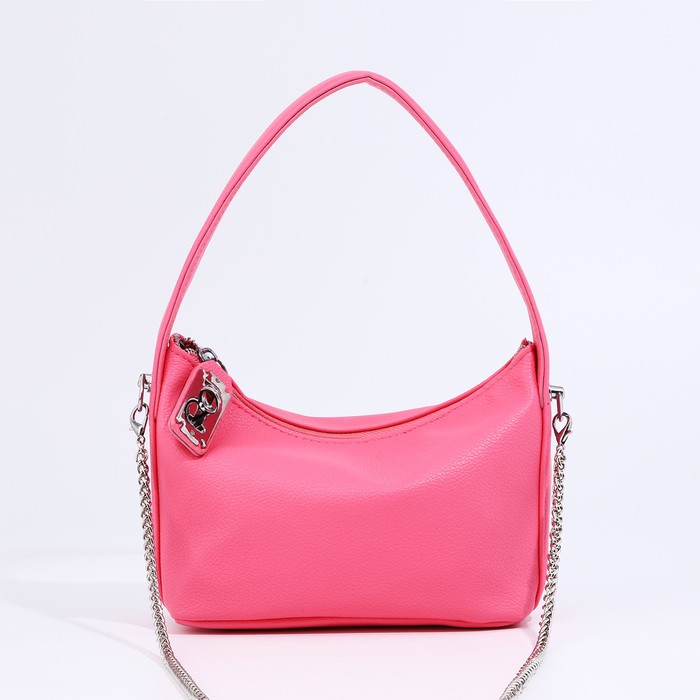 Сумка женская багет на молнии, 22×9×12 см, розовая - Фото 1