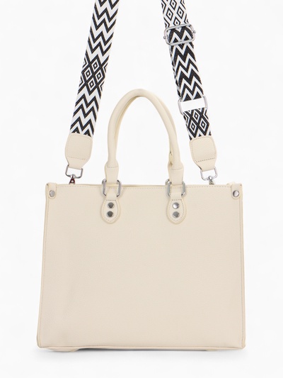 Сумка женская тоут на молнии, 31×10.5×25 см, белый