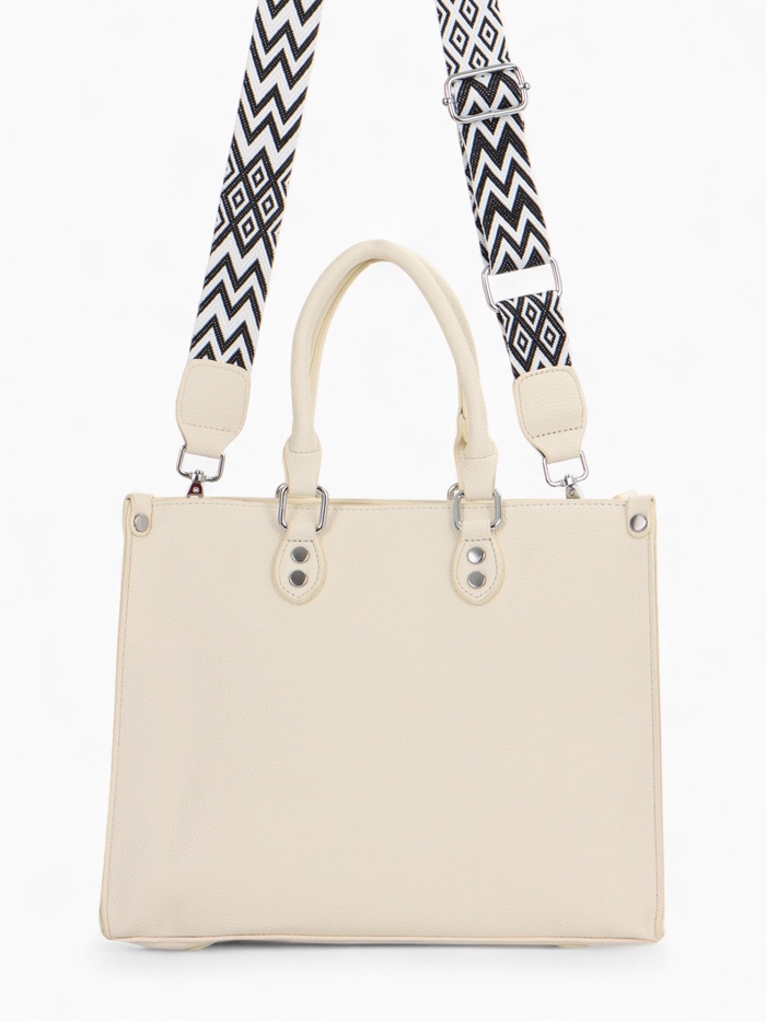 Сумка женская тоут на молнии, 31×10.5×25 см, белый - Фото 1