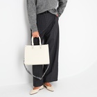 Сумка женская тоут на молнии, 31×10.5×25 см, белый - Фото 11