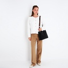 Сумка женская тоут на молнии, 31×10.5×25 см, чёрный - Фото 12