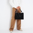 Сумка женская тоут на молнии, 31×10.5×25 см, чёрный - Фото 14