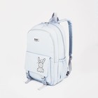 Рюкзак школьный из текстиля, 3 кармана, цвет голубой - фото 282659205
