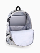 Рюкзак школьный на молнии, с карманами, с принтом, размер 30×17×43 см, белый/серый - фото 119063432 Рюкзак школьный на молнии, с карманами, с принтом, размер 30×17×43 см, белый/серый - фото 119063432