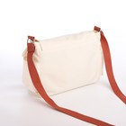 Сумка молодёжная на клапане, 29×13×24 см, молочная/коричневая - Фото 4